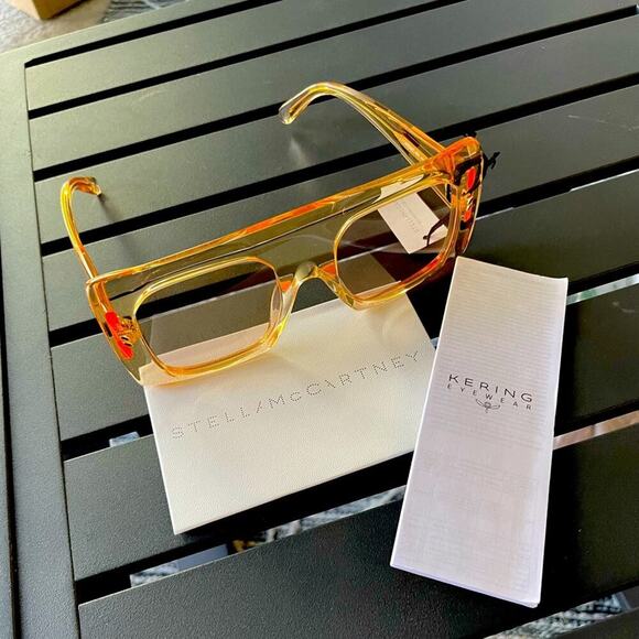 Stella McCartney Sunglasses Orange Square Frame.